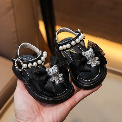 Leisure and Comfortable Baby Girl Sandals Kawaii Cartoon Bear Decos Summer Open Toe Sandals 1-4Y Girl Beach Shoes Toddler H05054 - Touchy Style