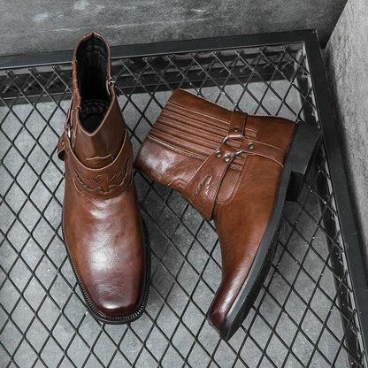 Genuine Leather Mens Chelsea Boots Brand Designer Dress Boots Men Fashion Casual Business Ankle Boots Slip on Business Footwear - Touchy Style