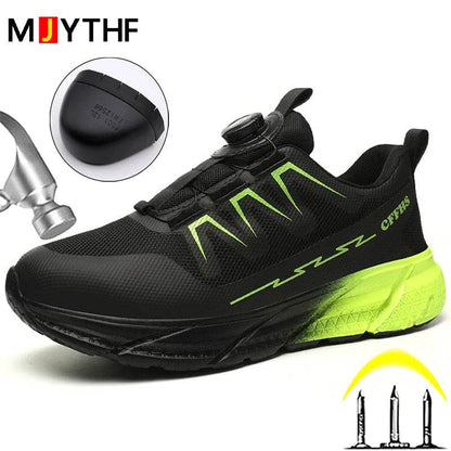Rotating Buttons Work Safety Shoes For Women Men Steel Toe Shoes Puncture-Proof Women Work Sneakers Lightweight Protective Shoes - Touchy Style