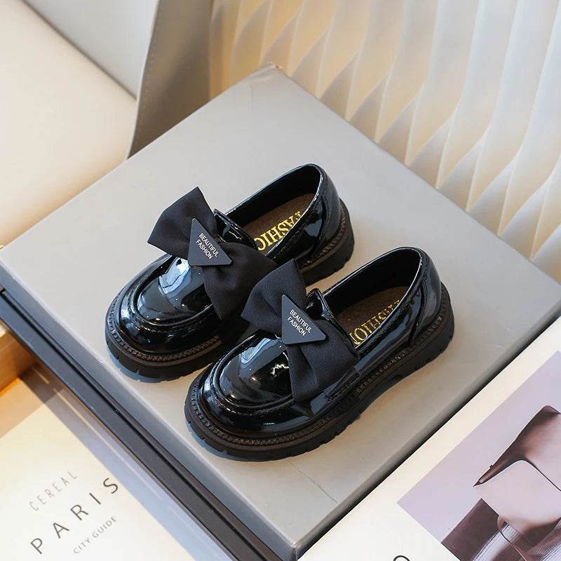 Kids Loafers Black Bow Versatile 2023 Breatheable Slip-on Simple Children Fashion Leather Shoes Cute Sweet Princess Casual Shoes - Touchy Style