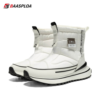 Baasploa Women Cotton Shoes Winter Leather Waterproof Non-Slip Comfortable Warm Plush New Women Outdoor Snow Ankle Boots - Touchy Style
