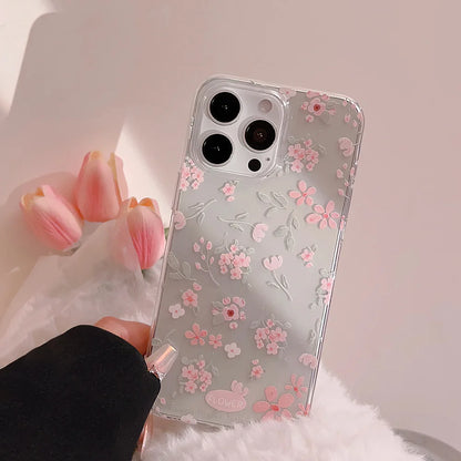 Cute Phone Cases - Flower Branch Pattern For iPhone 16, 15, 14, 13, 12, 11 Pro Max, XS, XR, 7 8 Plus - Matte Soft Silicone Bumper Cover