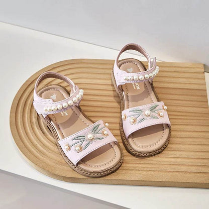 Girls Embroidery Princess Sandals 2024 Summer New Casual Versatile Retro Flowers Soft Chinese Traditions Hanfu Sandals H05063 - Touchy Style