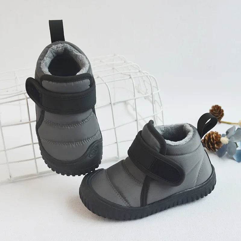 2024 Winter Kids Snow Boots Infant Baby Girl Shoes Cotton Plush Warm Toddler Sneakers Fashion Boys Short Boots Non-Slip E09292 - Touchy Style