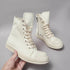 Brand Men Shoe Casual High Top Women Sneaker Quality White Designer O-wen Street New Fashion Zip Flat Canvas Brand Ankle Boot - Touchy Style
