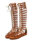 Designer Women Sandals Strappy Open toe Knee High Summer Gladiator Flat Sandals Roman Bandage Casual Boots Shoes - Touchy Style