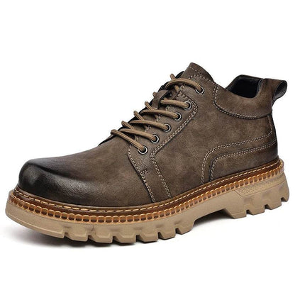 New Genuine Leather Men Boots Cow Leather Upper Durable Sole Lace up Autumn Winter Boots Daily Leisure Outdoor Shoes For Man - Touchy Style