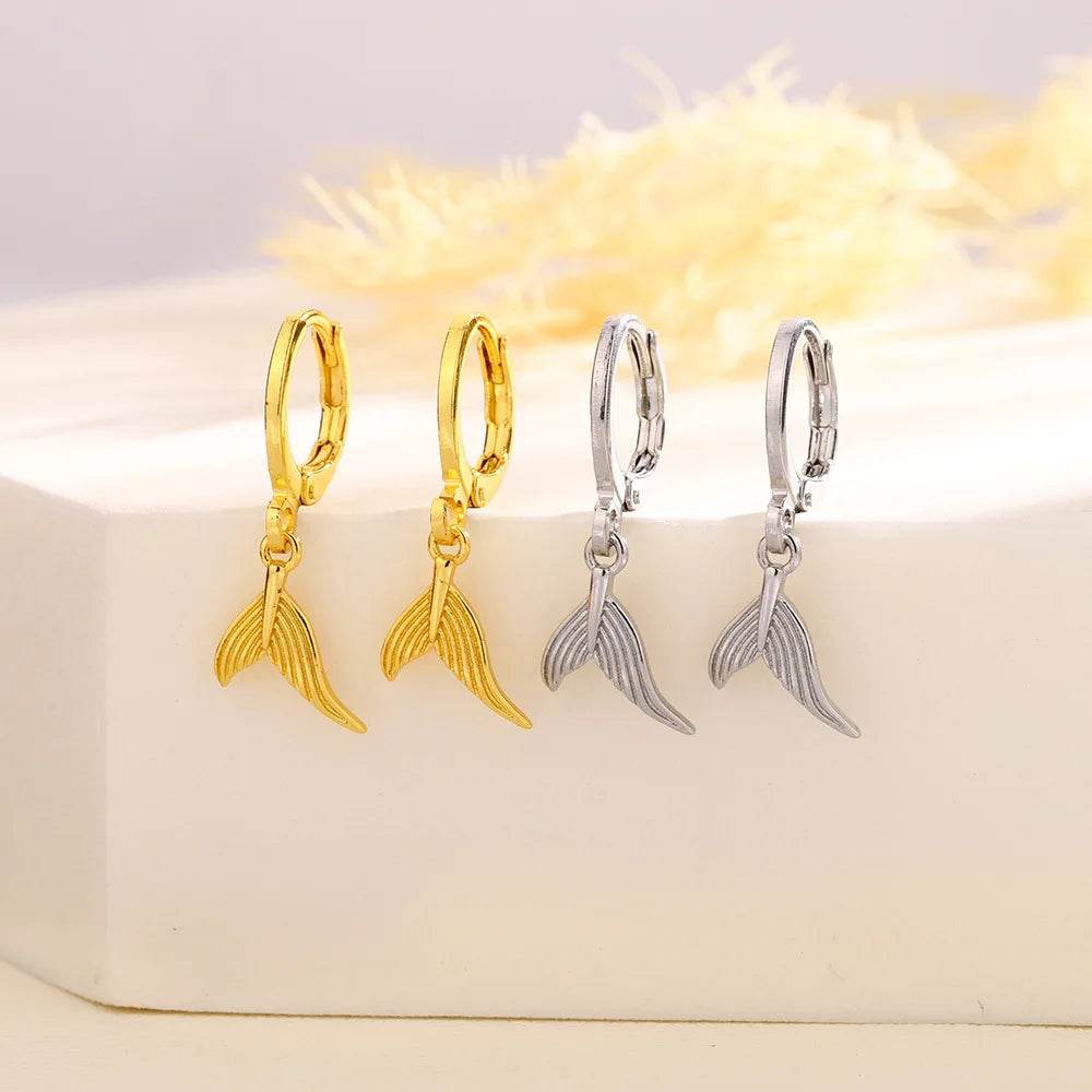 PANJBJ 925 Sterling Silver Whale Tail Hoop Earring For Women Irregular Design Simple Originality Jewelry Gift Dropshipping - Touchy Style