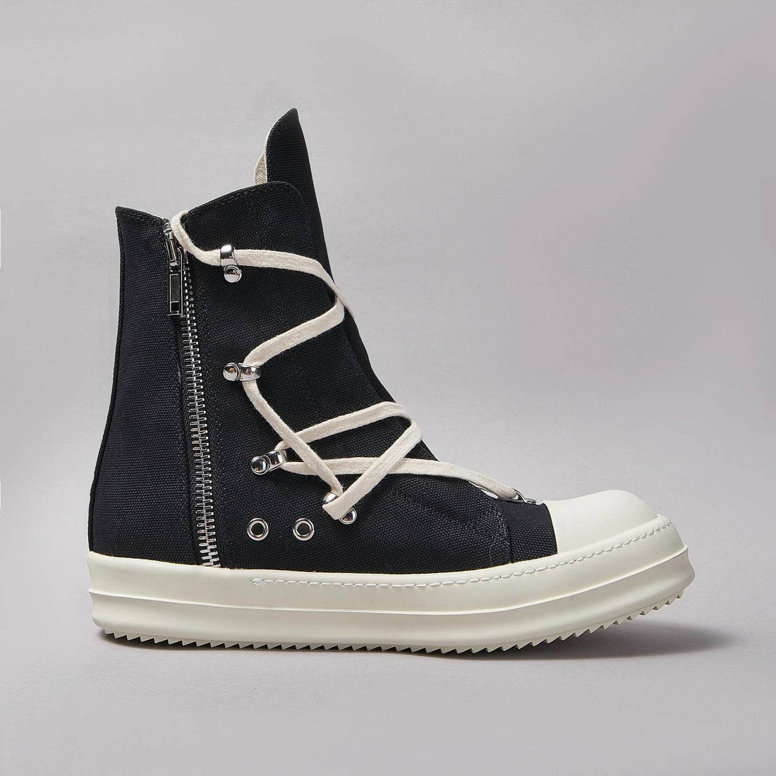 Brand Women Sneaker Casual High Top Lace Up Men Shoe Pentagram Black ricks Luxury Designer owens Canvas Zip Flat Ankle Boot - Touchy Style