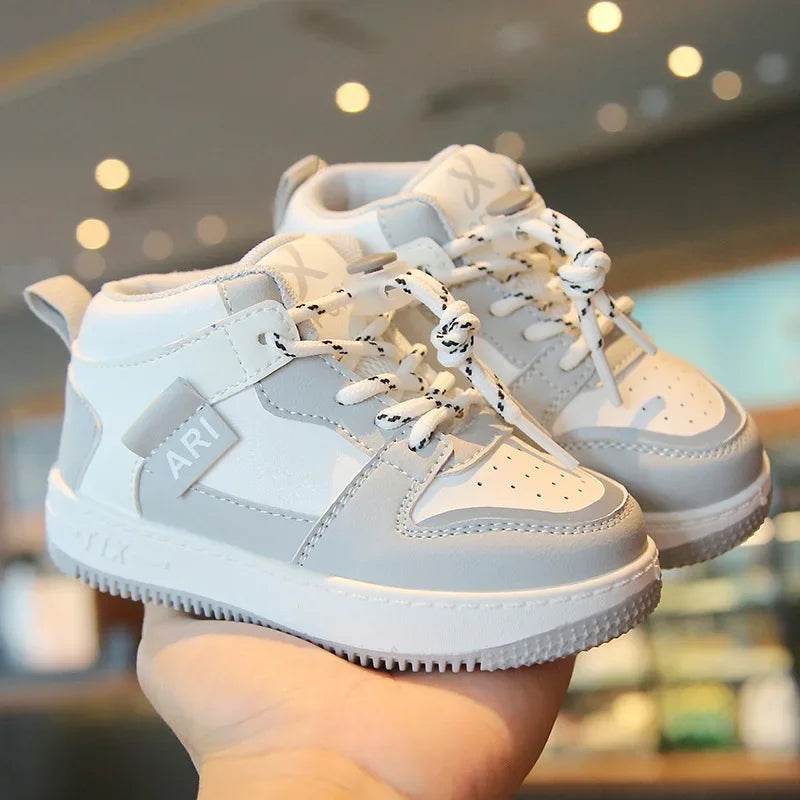 High Top Children Sneakers Anti-slippery Boys Basketball Shoes Flat Heel Super Cozy Girl Hiking Shoes Kids Platform Boots F08313 - Touchy Style
