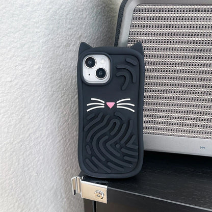 Funny Meow Meow Cat Relieve Stress Case Soft Silicone Cover For iPhone 15 14 13 Pro Max
