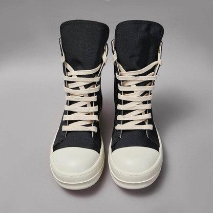 Classic Brand Casual Men Shoe High Quality Designer Women Sneaker Black Fashion Zip Street Thick-sole Luxury Canvas Ankle Boot - Touchy Style