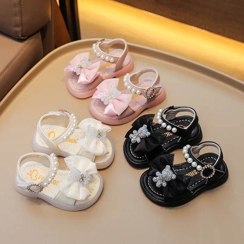 Leisure and Comfortable Baby Girl Sandals Kawaii Cartoon Bear Decos Summer Open Toe Sandals 1-4Y Girl Beach Shoes Toddler H05054 - Touchy Style