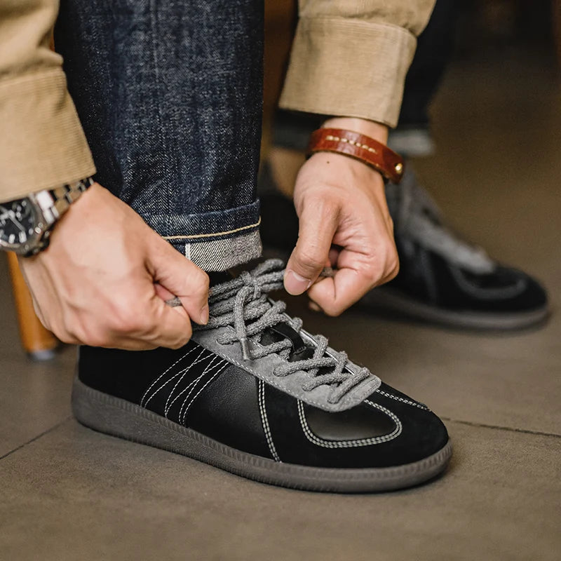 Maden New Vintage Black Color-Block Training Shoes Men&