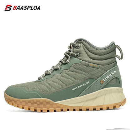 Baasploa Women Cotton Shoes Winter Leather Waterproof Non-Slip Comfortable Warm Plush New Women Outdoor Snow Ankle Boots - Touchy Style