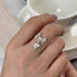 PANJBJ 925 Sterling Silver Bowknot Ring for Women Love Heart Minimalism Sweet Romantic Adjustable Jewelry Gift Dropshipping - Touchy Style