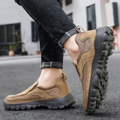 Outdoor Men Sneakers Hanmade Leather Casual Shoes Men Slip On Men Loafers Breathable Lightweight Flats Shoe Hot Sale Platform - Touchy Style