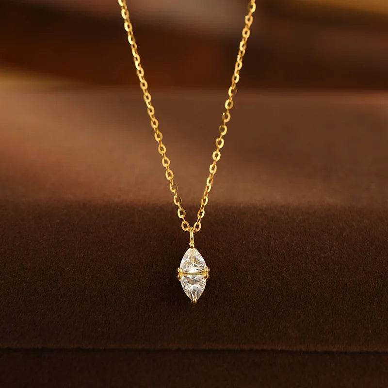 925 Sterling Silver Simple Water Drop Zircon Pendant Necklace for Women High Quality Exquisite Wedding Jewelry Accessories - Touchy Style