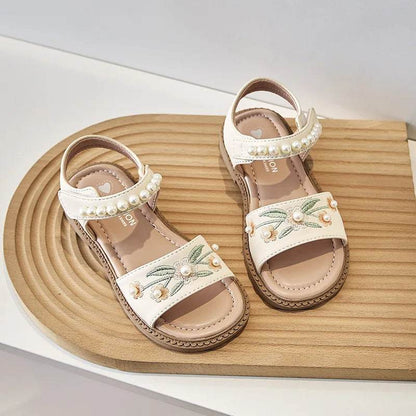 Girls Embroidery Princess Sandals 2024 Summer New Casual Versatile Retro Flowers Soft Chinese Traditions Hanfu Sandals H05063 - Touchy Style