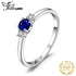 JewelryPalace Created Blue Sapphire 925 Sterling Silver 3 Stones Promise Ring for Women Fashion Gemstone Jewelry Wedding Gift - Touchy Style