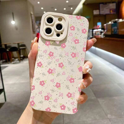 Cute Phone Cases - Flower Branch Pattern For iPhone 16, 15, 14, 13, 12, 11 Pro Max, XS, XR, 7 8 Plus - Matte Soft Silicone Bumper Cover - Touchy Style