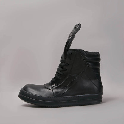 Dekherw Designer Men Shoe Leather Women Sneaker Casual Black Zip Ankle Boot Geobasket High Top Quality Flat Luxury Rome Trainer - Touchy Style
