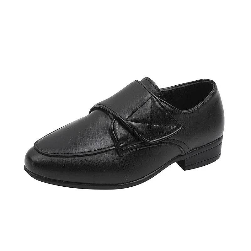 Kids Pointed Toe Wedding Party Leather Shoes Hook &amp; Loop Casual Boys Classic Versatile Low Heel Teens Loafers 2022 Spring New - Touchy Style