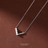 S925 Sterling Silver V Shape Half Pearl Half Zircon Pendant Necklace for Women Simple Light Luxury Wedding Jewelry Accessories - Touchy Style