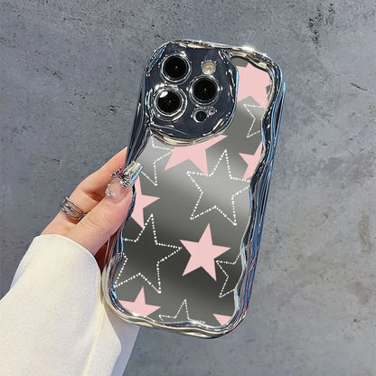 Cute Phone Cases For iPhone 11, 12 Pro, 13, 14 Pro Max, and 14 Plus - Plating Sliver, StarS, 3D Heart, Bow Keychain - TSP375
