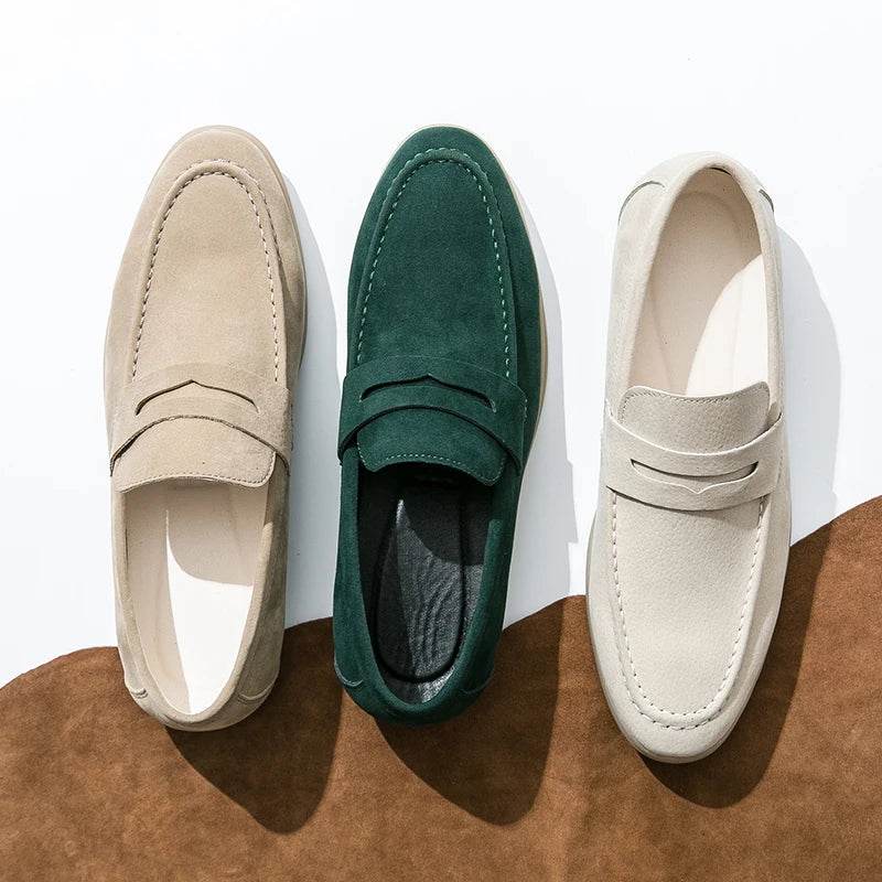 Classic Soft Suede Shoes Penny Men Loafers Slip On Leather Casual Men Shoes Comfort Driving Shoes Men Flats Walking Footwear - Touchy Style