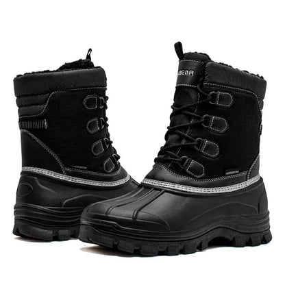 HOBIBEAR Mens Snow Boots Insulated Waterproof Winter Boots Outdoor Warm Lace Up Mid Calf Duck Boots - Touchy Style