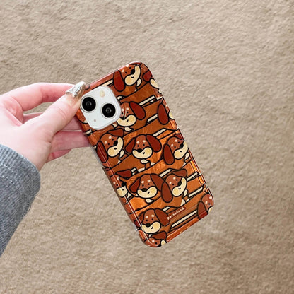 Cute Phone Cases For iPhone 16, 15, 14, 13 Pro Max - Dog Pattern with Rotatable Foldable Stand Back Cover - PC5120 - Touchy Style