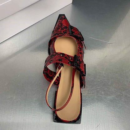 Female Shoes Elegant Low Heels Sandals Women Slides Beach Shallow Black Mules Summer Pointed Toe Ladies Sandals - Touchy Style
