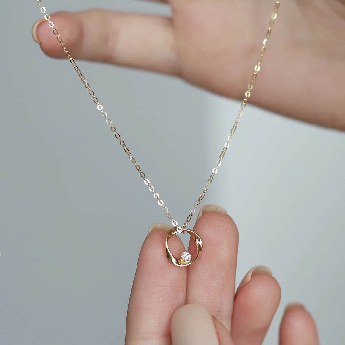 Real 925 Sterling Silver Sweet Romantic Geometry Shiny CZ Pendant Short Necklace For Women Wedding Party Jewelry - Touchy Style