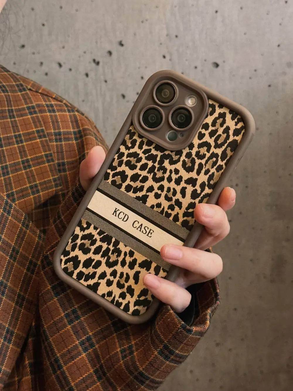 Cute Phone Cases For iPhone 16, 11, 12, 13, 14, 15 Pro Max - Soft Silicone Leopard Print - Leather Bumper Cover - IC4310 - Touchy Style