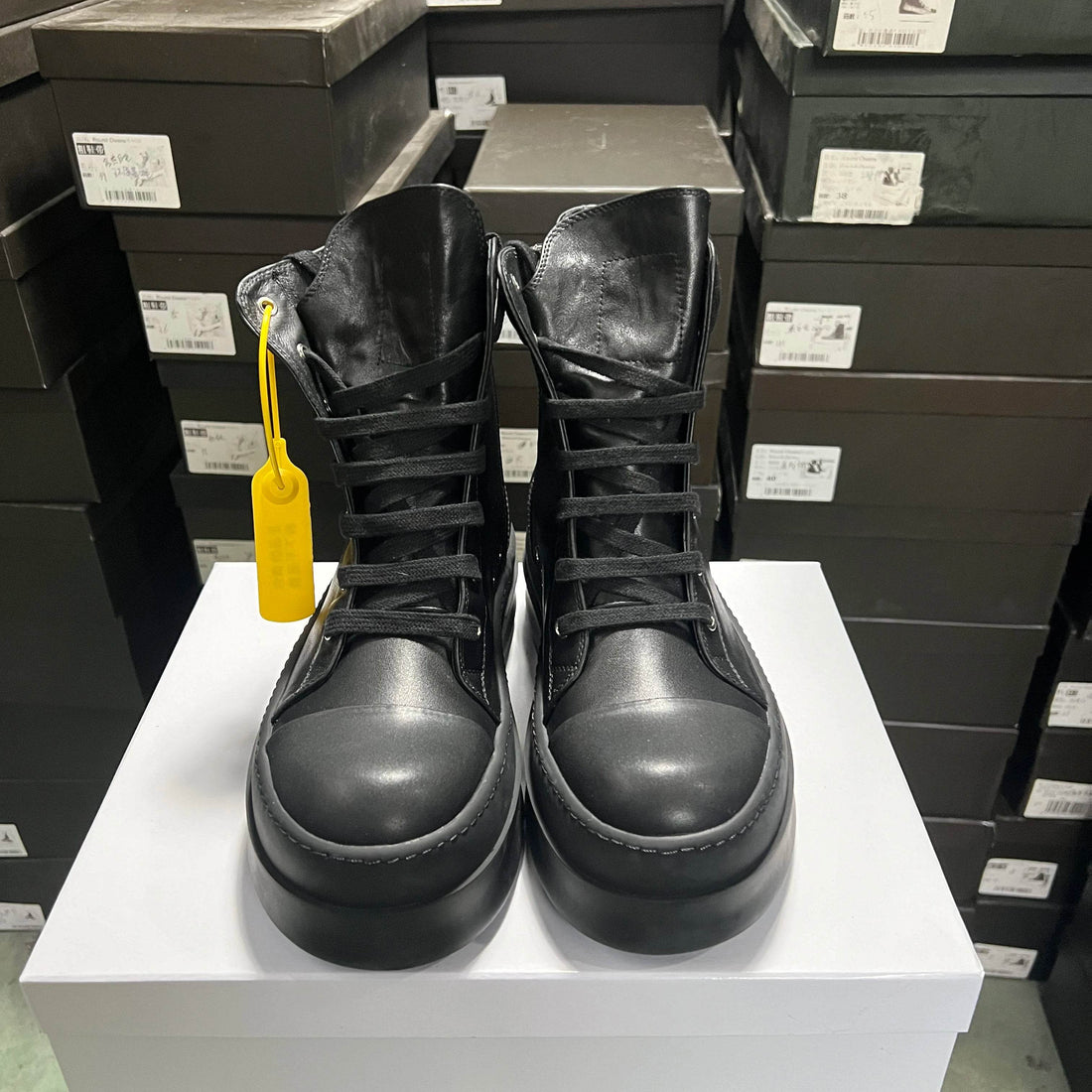 Round Designer Women Ankle Boot Platform 6cm High Original Casual Luxury Girl Dress Black Owens Leather Zip Flat Street Shoe - Touchy Style