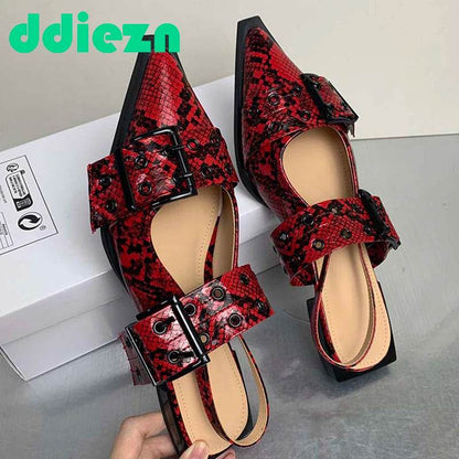 Female Shoes Elegant Low Heels Sandals Women Slides Beach Shallow Black Mules Summer Pointed Toe Ladies Sandals - Touchy Style