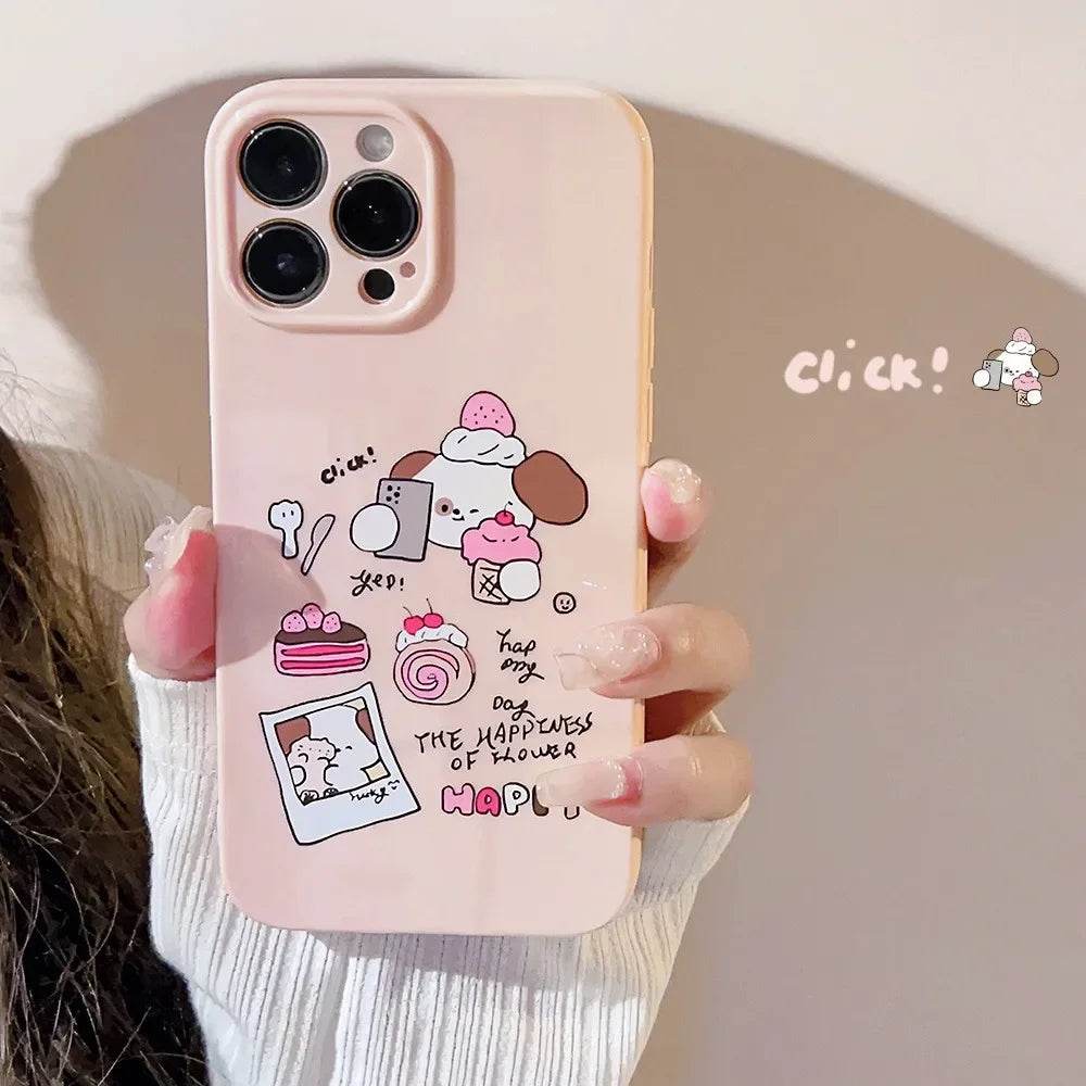 Cute Phone Cases For iPhone 16, 15, 14, 13, 12 Pro Max, 15 14 Plus - Coffee Toast Bread Dessert Art Cover - IC8480 - Touchy Style