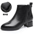 New Ankle Boots Women Pointed Toe Thick Heels Genuine Leather Shoes Short Boots Soft Sole Footwear Plus Size 35-43 - Touchy Style