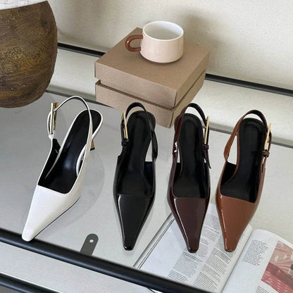 New Design Thin High Heels Pointed Toe Women Pumps Street Style Banquet Buckle Strap Party Slingbacks Female Shoes - Touchy Style