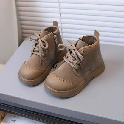 2024 New Girls Casual Shoes Non-slip Simple Children Fashion Boys Leather Boots Spring and Autumn New Kids Cotton Shoes Non-slip - Touchy Style