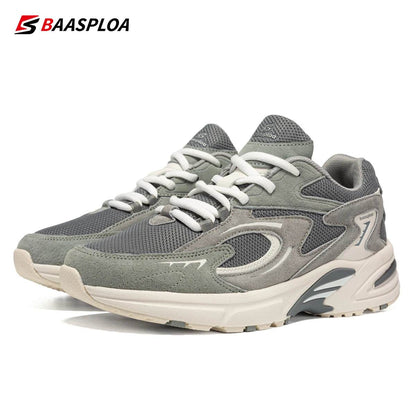 Baasploa Men Casual Sneakers Mesh Breathable Sport Shoes Male New Fashion Lace-Up Walking Shoes for Men Increase Antiskid - Touchy Style
