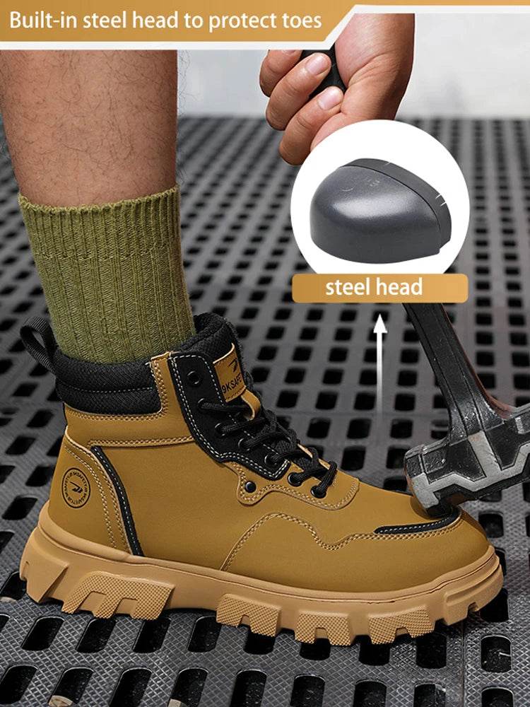 Lightweight Men Boots Steel Toe Shoes Work Sneakers Safety Boots Men Anti Scalding Welding Boots Puncture-Proof Protective Shoes - Touchy Style