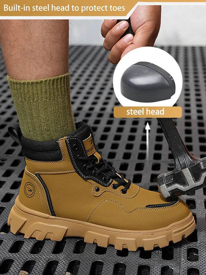 Lightweight Men Boots Steel Toe Shoes Work Sneakers Safety Boots Men Anti Scalding Welding Boots Puncture-Proof Protective Shoes - Touchy Style