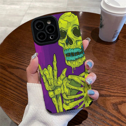 Cute and Funny Skeleton Phone Case for iPhone 15, 14, 13, 12, 11 Pro Max, X, XR, XS, 8, 7 Plus, and Mini