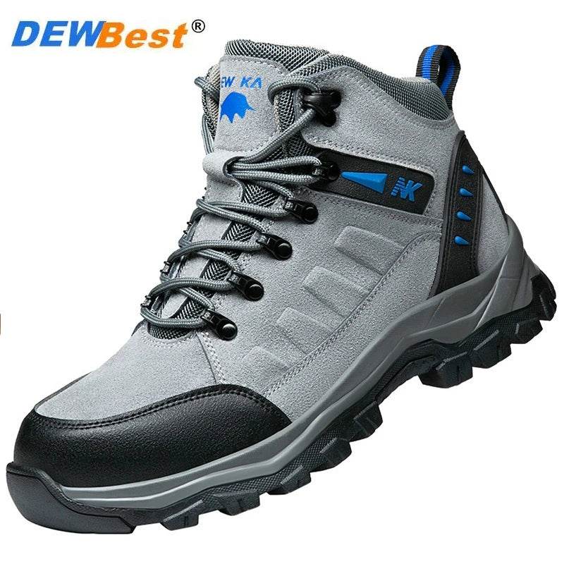 Breathable steel head anti-smash anti-puncture wear-resistant work high-top welder four seasons anti-odor men&
