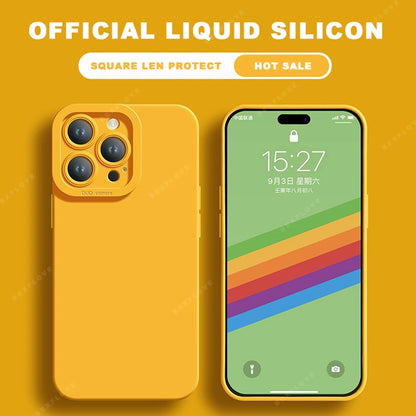 Lanyard Liquid Silicone Phone Case For iPhone 16 14 15 Plus 12 13 Mini 11 16 Pro X XR XS Max 16E SE Strap Protector Soft Cover