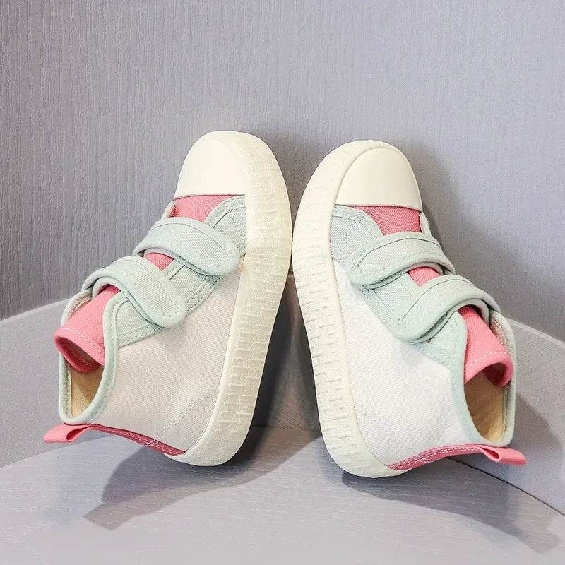 Chicest Patchwork Canvas Shoes for Kids Cute Colorful Street style Children Boy Autumn High Top Shoe Girl Boots Flat-sole E07314 - Touchy Style