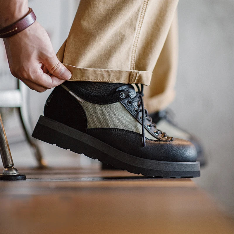 Maden Retro Casual Shoes Thick-Soled Height-Increasing Color-Block Classic Men&