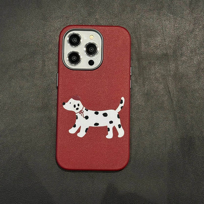 Cute Phone Cases For iPhone 16, 15, 14, 13 Pro Max - Lovely Dogs Pattern - Leather Chic Cover - PC5420 - Touchy Style
